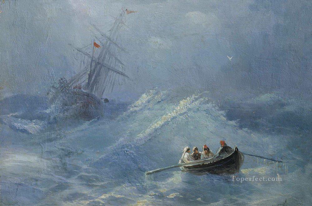 Ivan Aivazovsky the shipwreck in a stormy sea Ocean Waves Oil Paintings
